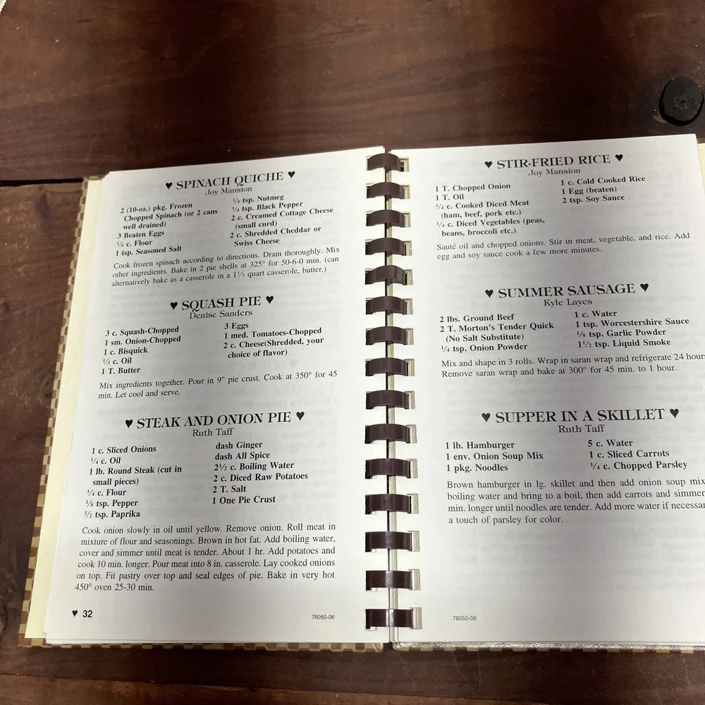 Taste of Heaven Mulberry Arkansas Church Local Community Cookbook Spiral Bound